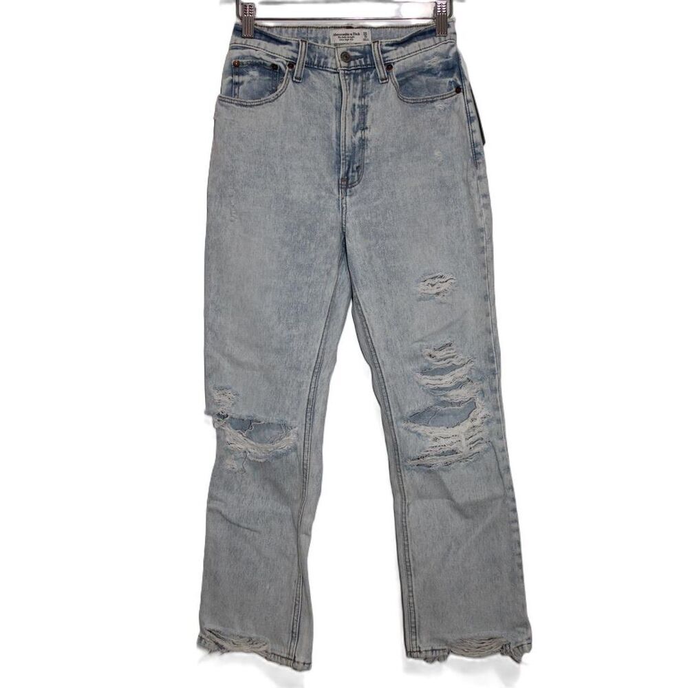 Abercrombie & Fitch Curve Love The Ankle Straight Ultra High Rise Jeans Sz 25 0